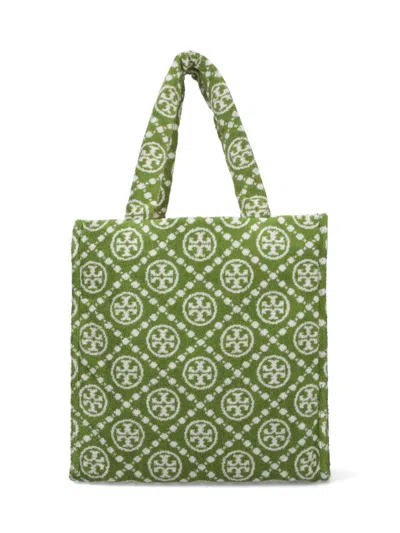 Tory Burch T-monogram' Terrycloth Tote Bag – Green