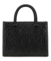 Tory Burch T Monogram Tote Bag In Black