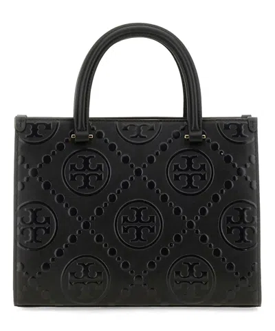 Tory Burch T Monogram Tote Bag In Black