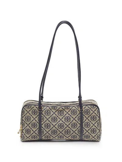 Pre-owned Tory Burch T Monogram Tote Bag In Neutral