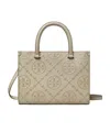 Tory Burch T Monogram Embossed Square Tote Bag In Nude