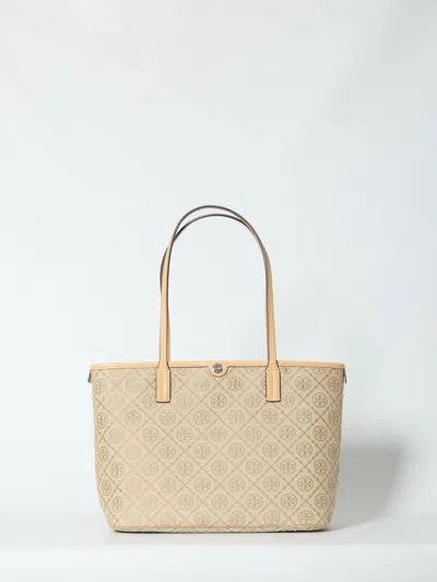 Tory Burch T Monogram Tote Bag Small In Beige
