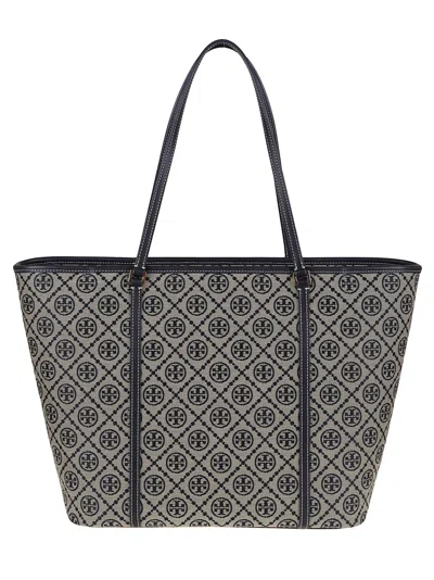 Tory Burch T Monogram Tote In Blue