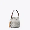 Tory Burch T Monogram Utility Bucket Bag In Gray