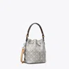 Tory Burch T Monogram Utility Bucket Bag In Gray