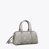 Tory Burch Mini T Monogram Jacquard Utility Barrel Bag In Gray