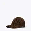 Tory Burch T Monogram Velvet Baseball Cap In Brown