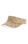 Tory Burch T Monogram Visor In Hazel/ New Ivory