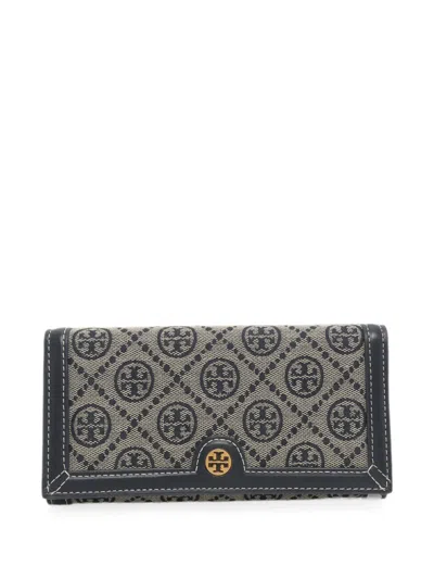 Pre-owned Tory Burch T Monogram Wallet In Neutrals