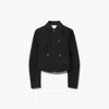 Tory Burch T Monogram Wool Biker Jacket In Black