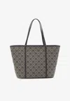 Tory Burch Embroidered Canvas T Monogram Shopping Bag