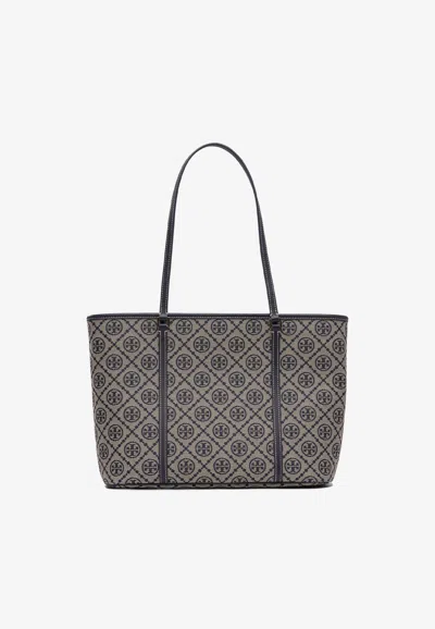 Tory Burch T Monogram Zip Tote Bag In Blue