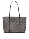 Tory Burch T Monogram Small Zip Jacquard Fabric Shopping Bag In Blue