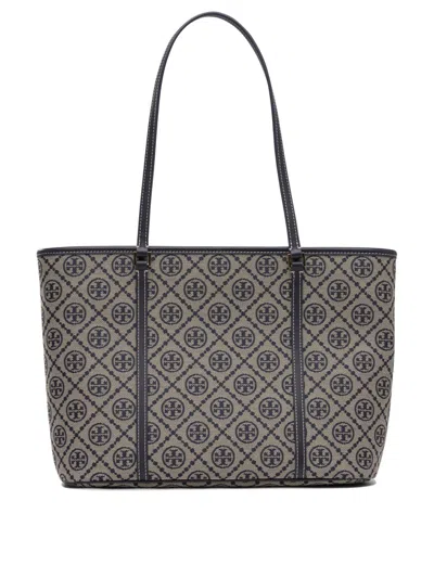 Tory Burch T Monogram Zip Tote In Gray