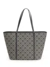 Tory Burch T Monogram Zip Tote Shoulder Bags Blue