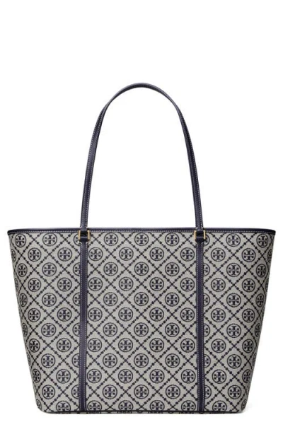 Tory Burch T Monogram Zip Tote In Tory Navy