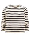 Tory Burch Striped Crewneck T-shirt In Beige