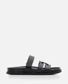 Tory Burch T Leather Sandals In Black