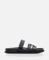 Tory Burch Sport Slide Leather Sandals In Black