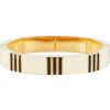 Tory Burch T-stripe Bangle Bracelet In White