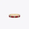 Tory Burch T Stripe Bangle In Burgundy