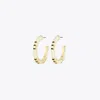 Tory Burch T Stripe Hoop Earrings