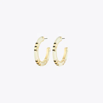 Tory Burch T Stripe Hoop Earrings