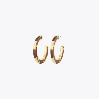 Tory Burch T Stripe Hoop Earrings