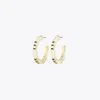 Tory Burch T Stripe Hoop Earrings In Gold