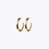 Tory Burch T Stripe Hoop Earrings In Gold