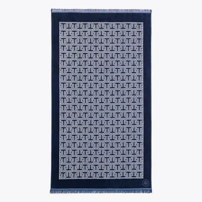 Tory Burch T-tile Beach Towel In Blue