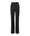 Tory Burch Wide Leg Wool Trousers Featuring Pleats In Black