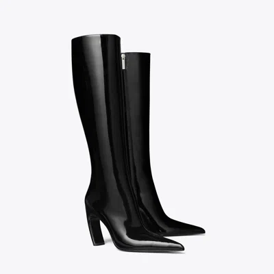 Tory Burch Tall Patent Boot In Perfect Black