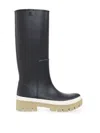 Tory Burch Woman Knee Boots Black Size 11 Rubber In Black