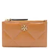 Tory Burch Tan Diamond Quilt Kira Card Case In Brown