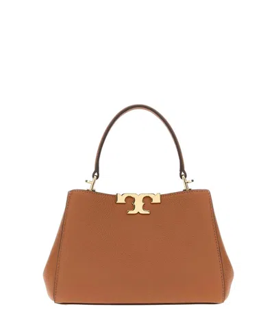 Tory Burch Camel Leather Mini Eleanor Handbag In Brown