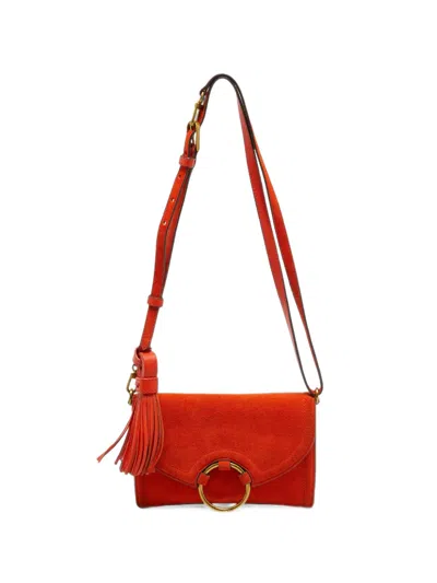 Pre-owned Tory Burch Tassel Ring-detail Crossbody Bag In Orange