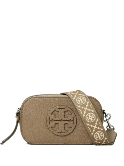 Tory Burch Taupe Miller Mini Crossbody Bag In Brown