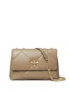 Tory Burch Taupe Smooth Grain Shoulder Bag In Brown