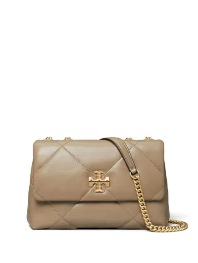 Tory Burch Taupe Smooth Grain Shoulder Bag In Brown