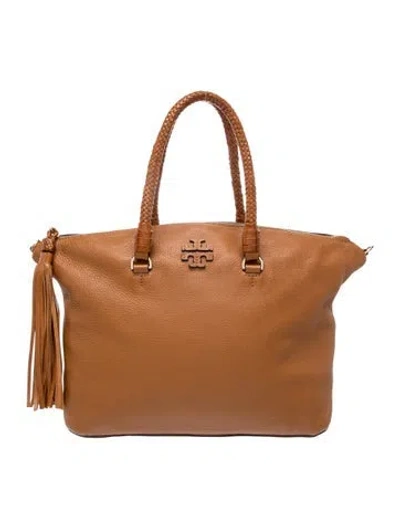Pre-owned Tory Burch Tb Monogram Top Handle Bag In Brown