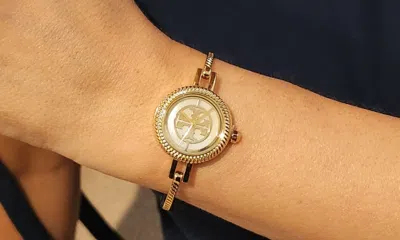 Pre-owned Tory Burch Tbw4029 Women's Reva Watch Set 27mm Gold/multi – One Size