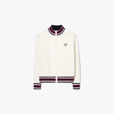 Tory Burch Tech Knit Tennis Jacket In White