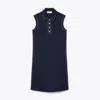 Tory Burch Contrast Stitch Polo Dress In Tory Navy