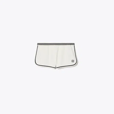 Tory Burch Tech Piqué Striped Tennis Short In White