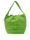Tory Burch Textured Fabric Shoulder Bags With Adjustable Strap In Green