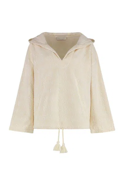 TORY BURCH TORY BURCH TERRY HOODED SWEATSHIRT