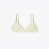 Tory Burch Terry Logo Bikini Top In White