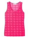 Tory Burch Sleeveless Textured Tank Top In Pink