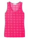 Tory Burch Sleeveless Textured Tank Top In Pink